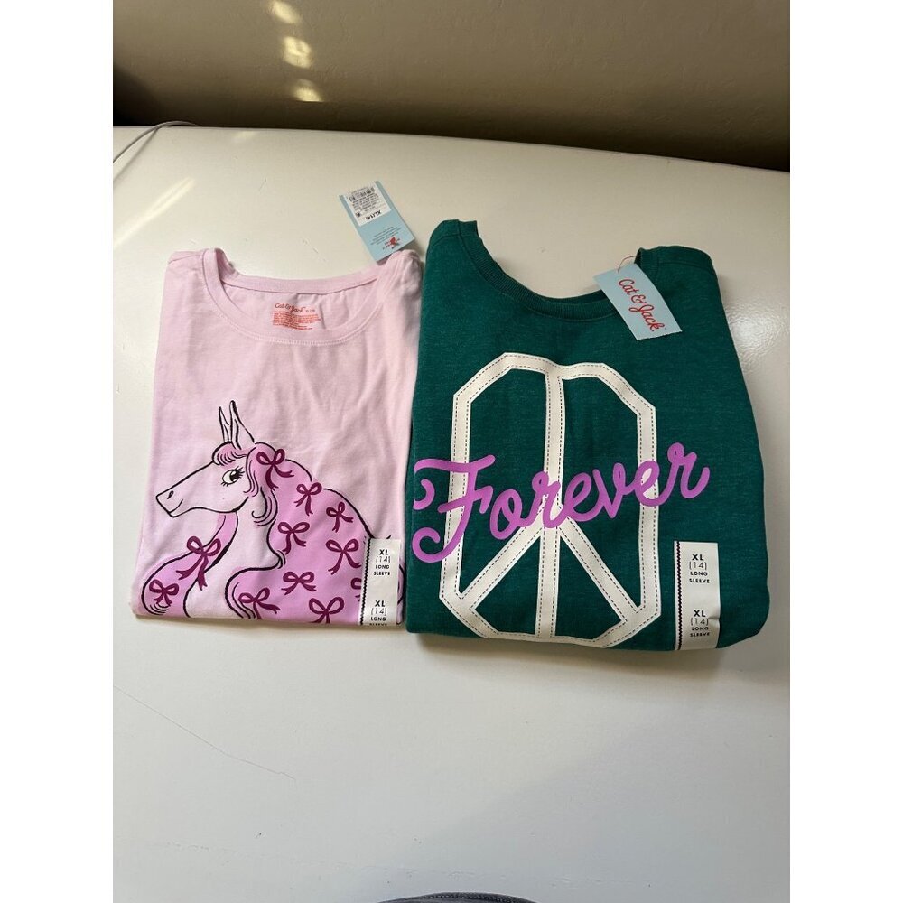 Cat & Jack Little Girls Long Sleeve and Pullover Sweatshirt size XL (14)